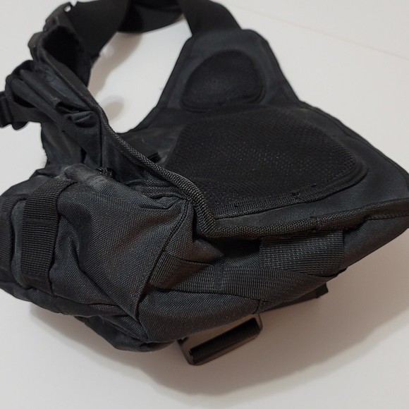 Tactical MOLLE Hipster Sling Cross Body Bag Conceal Messenger Black Travel Pack - Picture 11 of 11